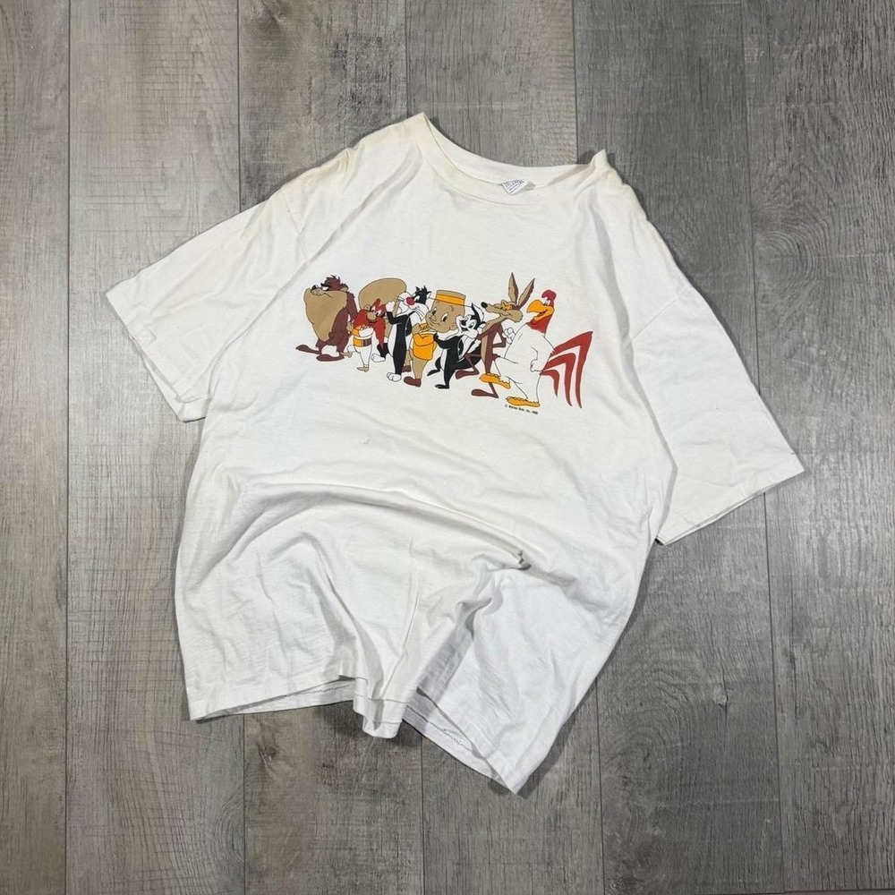 Vintage 80s 90s single stitch white Disney Werner bros graphic promo t shirt